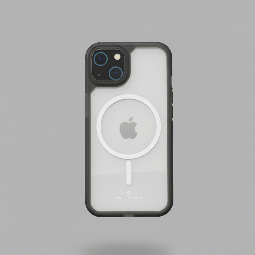 FrostMag Transparent Magnetic Case with Border β iPhone 15