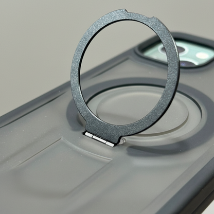 iPhone 14 Shockproof Magnetic Ring Stand Cover – Blue, Gray & Black