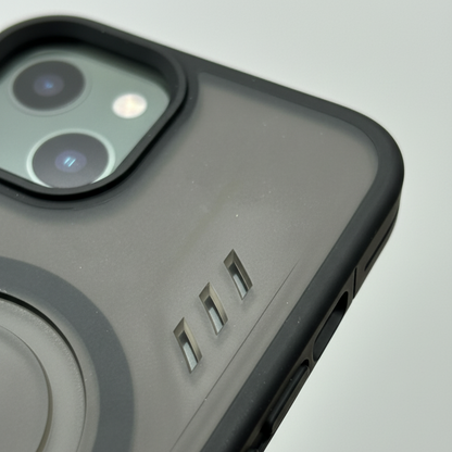 iPhone 14 Shockproof Magnetic Ring Stand Cover – Blue, Gray & Black