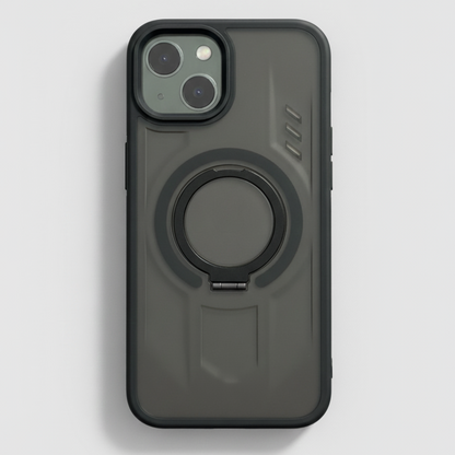 iPhone 14 Shockproof Magnetic Ring Stand Cover – Blue, Gray & Black