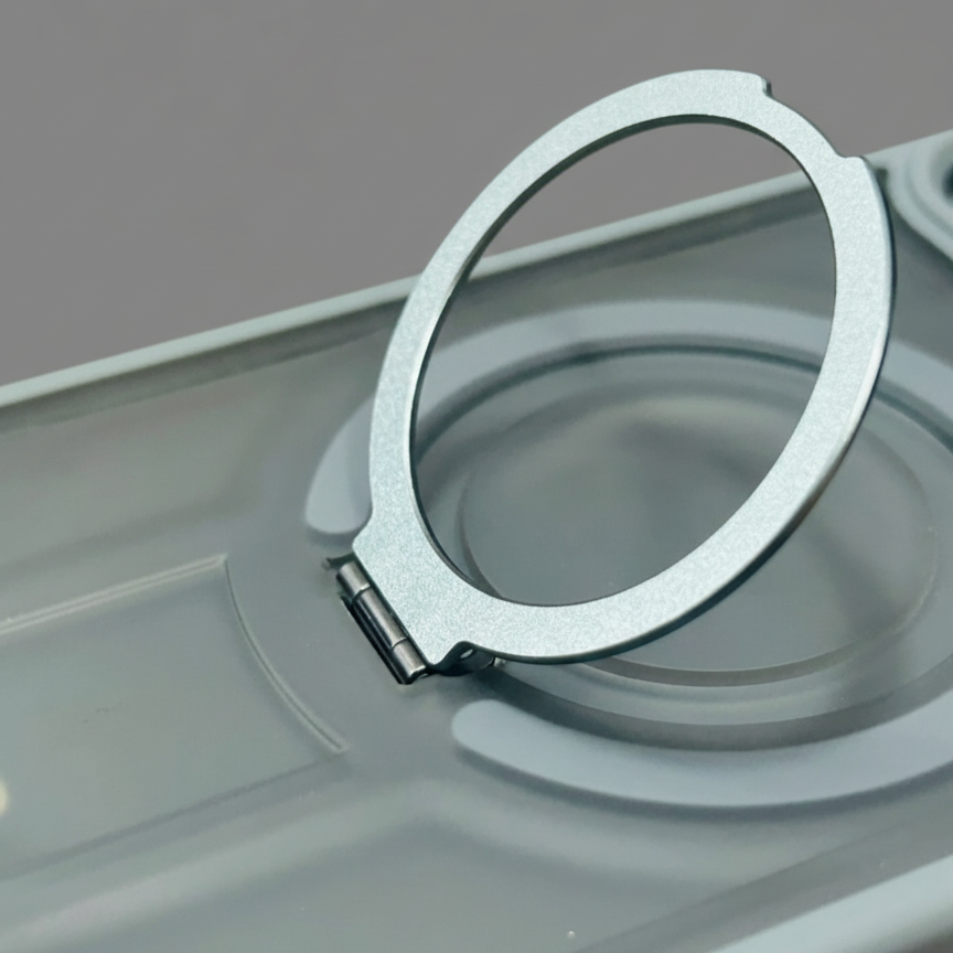 iPhone 14 Shockproof Magnetic Ring Stand Cover – Blue, Gray & Black
