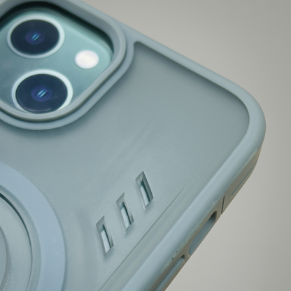 iPhone 14 Shockproof Magnetic Ring Stand Cover – Blue, Gray & Black