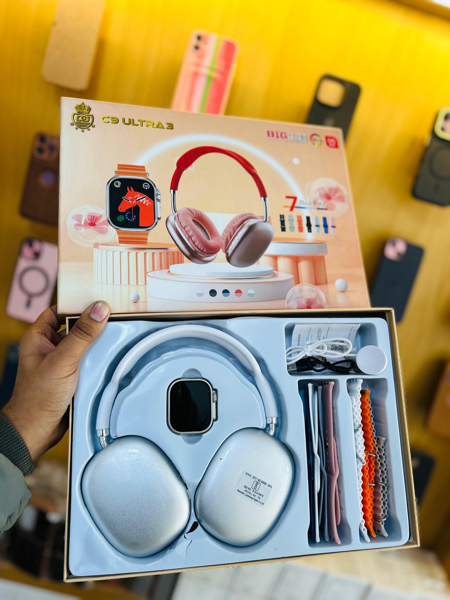 C9 Ultra 3 | 10 in 1 Combo | Headphone Free | 7 bands | Wireless Charging | 49mm Dial