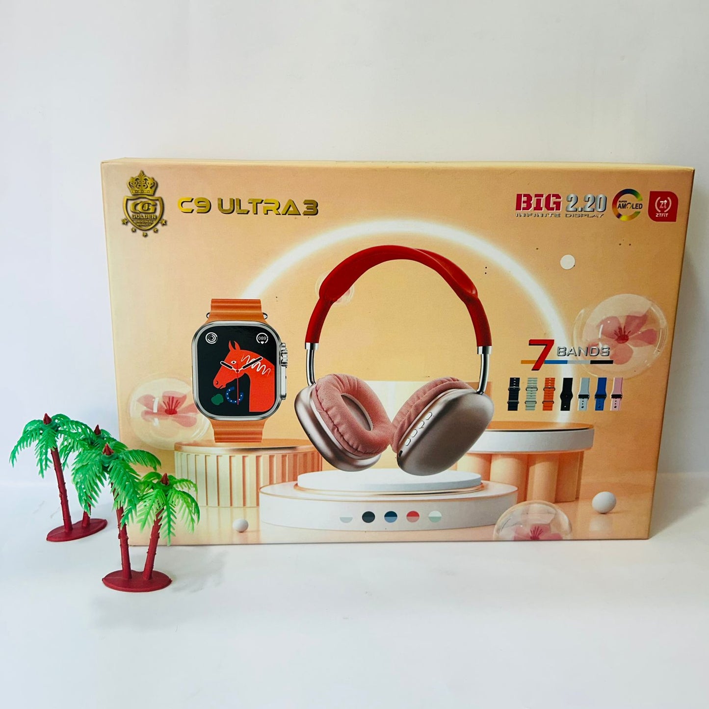 C9 Ultra 3 | 10 in 1 Combo | Headphone Free | 7 bands | Wireless Charging | 49mm Dial